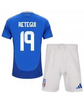 Italia Mateo Retegui #19 Maglia Gara Casa Repliche Europei 2024 Bambino